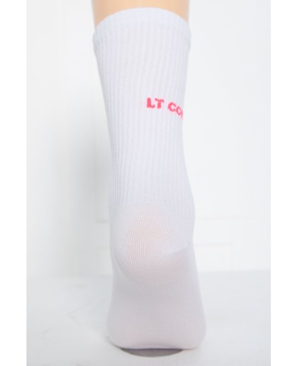 Носки LT Collection (белые/розовая надпись) Н04