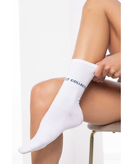 Носки LT Collection (белые/синяя надпись) Н03