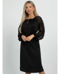 Платье с поясом Аура (черное) П16255-10М