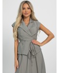 Костюм с юбкой Мистерия (серый) К16267-10М
