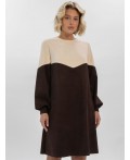 Платье Игра на контрасте (кофе с молоком) П16404-1М
