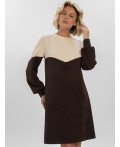Платье Игра на контрасте (кофе с молоком) П16404-1М