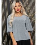 Блуза праздничная Ты ослепляешь! (серебро) Б16475-1М