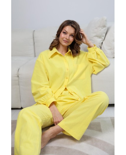 Брюки в пижамном стиле Жёлтый