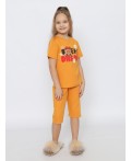 Пижама для девочки (футболка, бриджи) Охра
