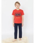 Пижама для мальчика (футболка, брюки) Терракотовый
