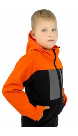 Куртка 'Выбирай сам' для мальчика Smaillook (Softshell) подростковая Оранжевый с черным