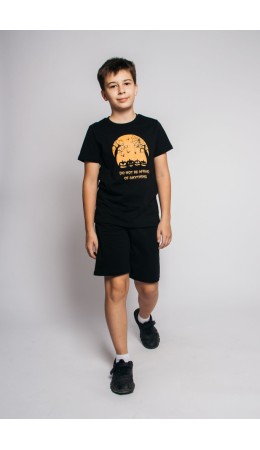 Пижама детская (шорты и футболка) Черный