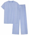 Комплект женский (джемпер кор.рукав+брюки) Нежно-голубой