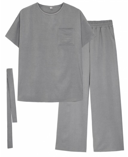 Комплект женский (джемпер кор.рукав+брюки) Серый