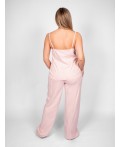 Пижама женская (майка+брюки) пыльно-розовая полоска на нежно-розовом