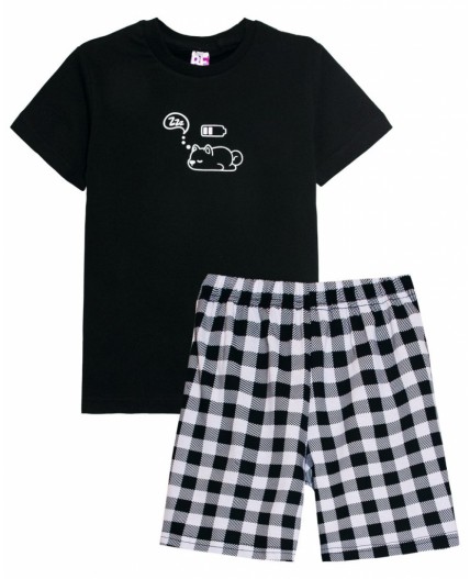 Пижама детская Черный/клетка