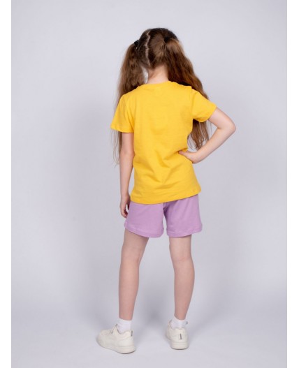 Комплект для девочки (джемпер кор.рукав+шорты) желтый