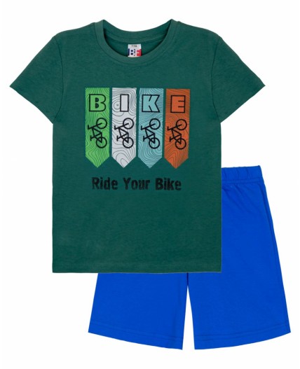 Комплект для мальчика (джемпер кор.рукав+шорты) зеленый