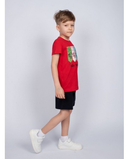 Комплект для мальчика (джемпер кор.рукав+шорты) Красный