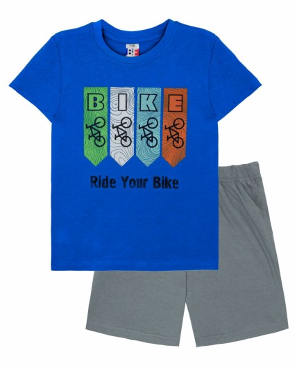 Комплект для мальчика (джемпер кор.рукав+шорты) Синий