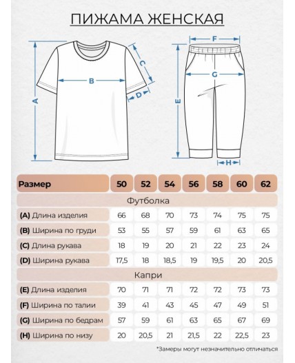 Пижама женская (футболка+капри) черный/узоры на черном