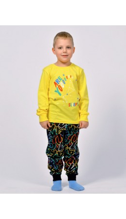 Пижама для мальчика желтый/цветные буквы