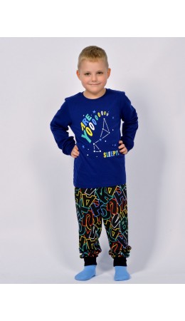 Пижама для мальчика т.синий/цветные буквы