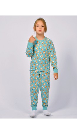Пижама детская пастельно-бирюзовый корги