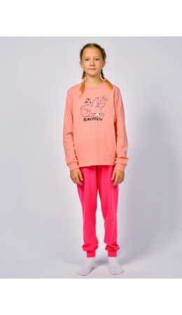 Пижама для девочки пыльная роза/я.розовый