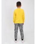 Пижама детская (джемпер, брюки) желтый/черная клетка