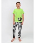 Пижама для мальчика салатовый/клетка