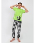 Пижама для мальчика салатовый/клетка