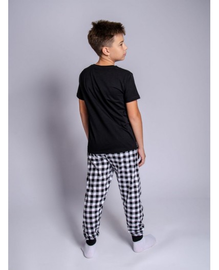 Пижама для мальчика черный/черная клетка