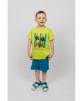 Комплект для мальчика (футболка+шорты) салатовый/морской