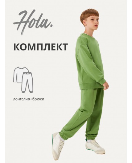 Комплект детский для мальчиков ((1)джемпер и (2)брюки) Siba_set хаки