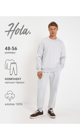 Комплект мужской ((1)джемпер и (2)брюки) Pihta_set серый