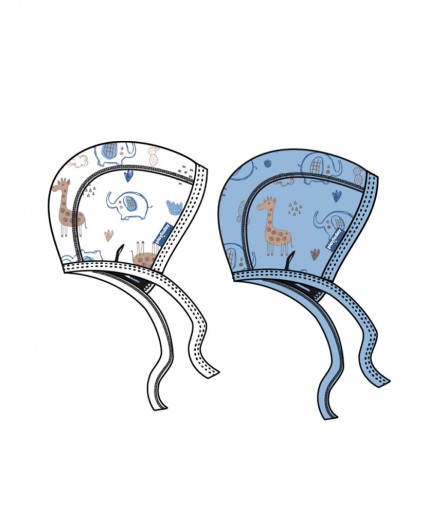 Чепчик детский трикотажный для мальчиков, 2 шт в комплекте белый,голубой
