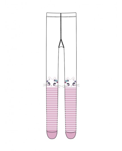 Колготки трикотажные для девочек белый,розовый