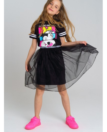 Платье трикотажное для девочки черный