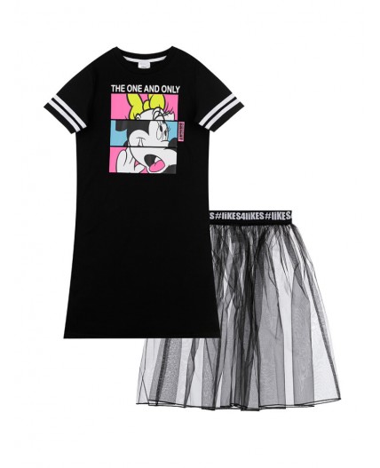 Платье трикотажное для девочки черный