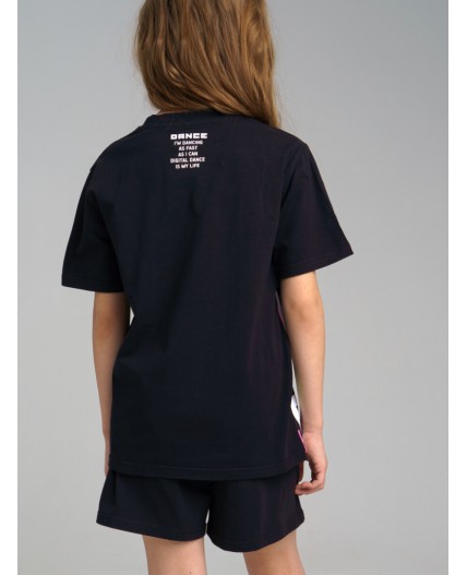 Комплект для девочки: футболка, шорты черный