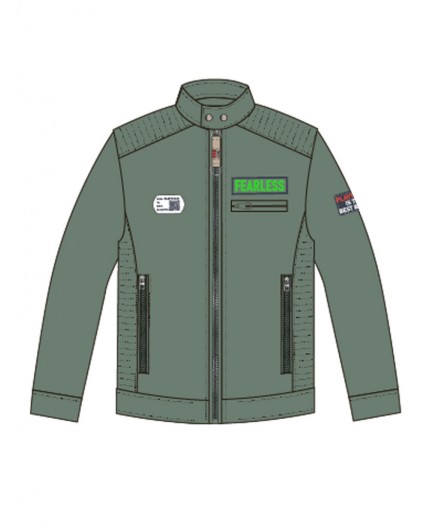 Куртка кожаная для мальчиков хаки