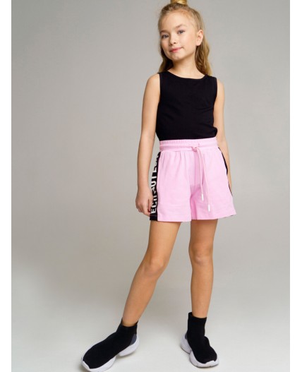 Шорты трикотажные для девочки, 2 шт. в комплекте розовый,разноцветный
