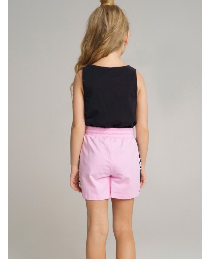 Шорты трикотажные для девочки, 2 шт. в комплекте розовый,разноцветный