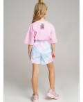 Шорты трикотажные для девочки, 2 шт. в комплекте розовый,разноцветный