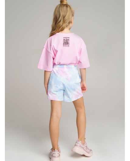 Шорты трикотажные для девочки, 2 шт. в комплекте розовый,разноцветный