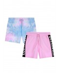 Шорты трикотажные для девочки, 2 шт. в комплекте розовый,разноцветный