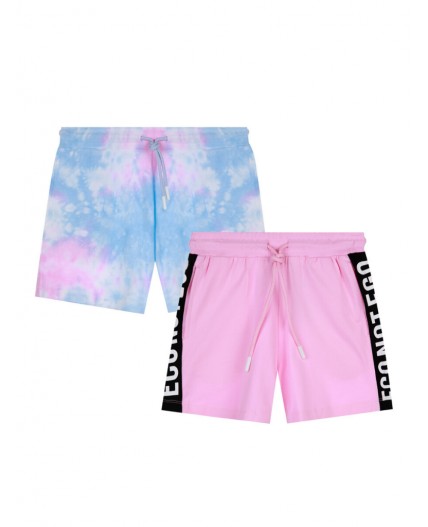 Шорты трикотажные для девочки, 2 шт. в комплекте розовый,разноцветный