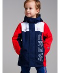 Куртка текстильная с полиуретановым покрытием для мальчиков (ветровка) тёмно-синий,белый,красный