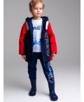 Куртка текстильная с полиуретановым покрытием для мальчиков (ветровка) тёмно-синий,белый,красный