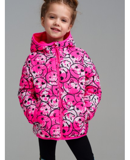 Куртка текстильная с полиуретановым покрытием для девочек фуксия,разноцветный