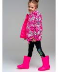 Куртка текстильная с полиуретановым покрытием для девочек фуксия,разноцветный