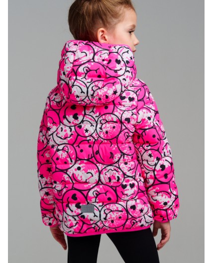 Куртка текстильная с полиуретановым покрытием для девочек фуксия,разноцветный