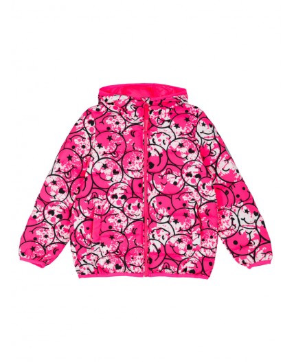 Куртка текстильная с полиуретановым покрытием для девочек фуксия,разноцветный